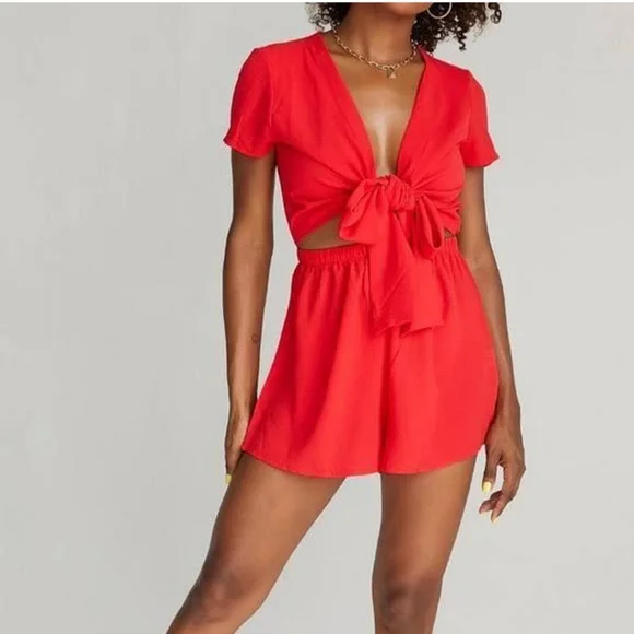 Princess Polly Red Romper - Picture 1 of 11